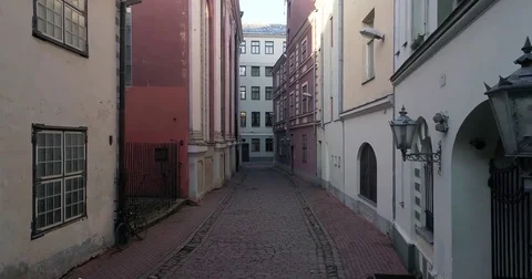 Cobbled streets of the medieval city. Stock Footage 84048259