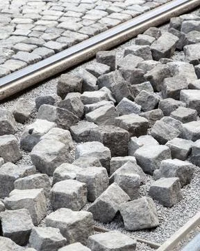 Cobblestone blocks texture background Stock Photos