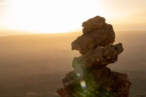 Cobblestone construction on a mountain top Stock Photos