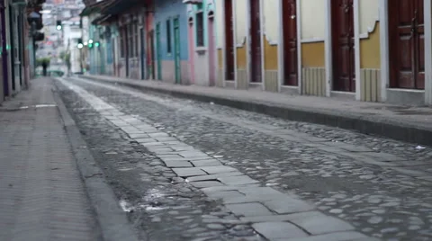 Cobblestone Deserted Road Pan Stock Footage 60860246