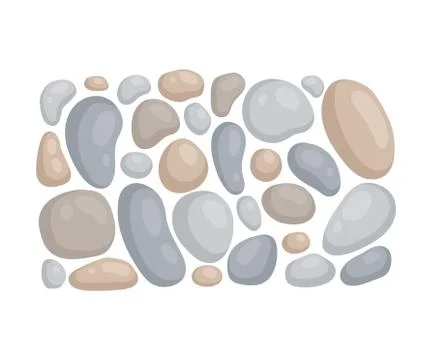 Cobblestone garden path. View from above. Vector illustration on a white Ilustração Stock