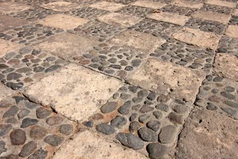 Cobblestone ground, monastery of Saint Catherine, Santa Catalina, Arequipa, Peru Stock Photos