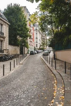 Cobblestone narrow road Stock Photos