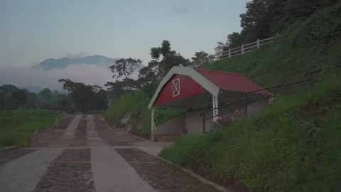 Cobblestone Path to a Barn Stock Footage 293662862