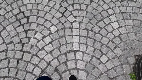 Cobblestone Pathway with Shoe Stock Footage 313838363