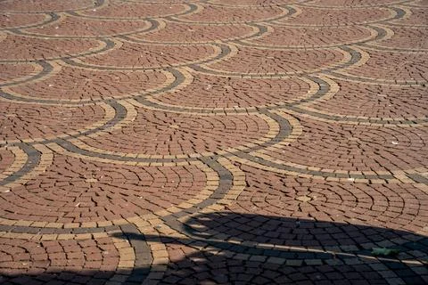 Cobblestone Pattern Street 스톡 사진