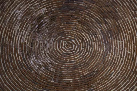 Cobblestone pavement floor with a circle shape pattern Stock Photos