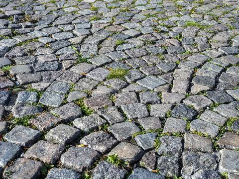 Cobblestone pavers arranged in arch pattern Stock Photos