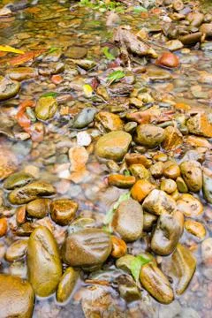 Cobblestone in the river Foto stock