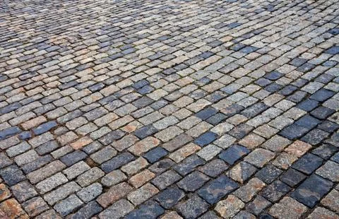 Cobblestone road background Fotos Stock