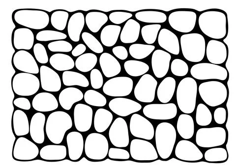 Cobblestone road, irregular hand drawn texture. Vector graphic sidewalk, ol.. Stock Illustration