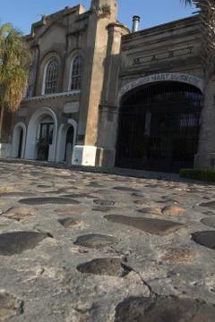 Cobblestone road Stock Photos