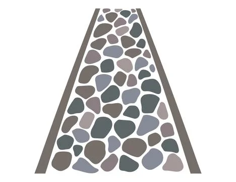 Cobblestone road, stone texture. Vector sidewalk, old garden path Stock Illustration