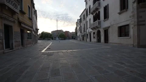 Cobblestone Square Among Nice Buildings Video stock 148641906