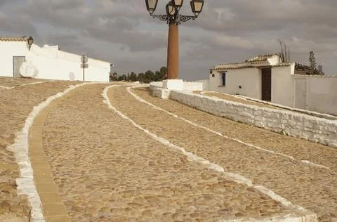 Cobblestone square and walkways Foto stock