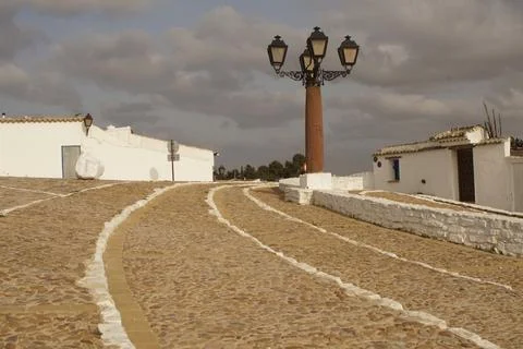 Cobblestone square and walkways Stock Photos