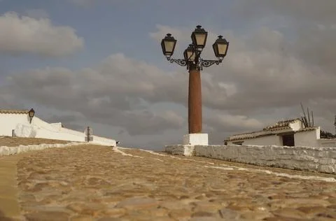 Cobblestone square and walkways Foto stock