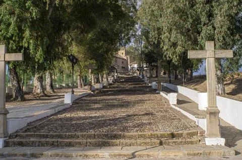 Cobblestone staircase Stock-Fotos