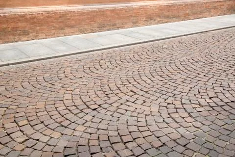 Cobblestone Street Background, Modena Stock Photos