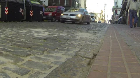 Cobblestone Street Stock Footage 42126632