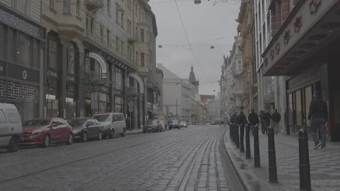 Cobblestone Streets of Munich 4k Stock Footage 124570851