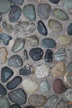 Cobblestone texture background . top view Stock Photos