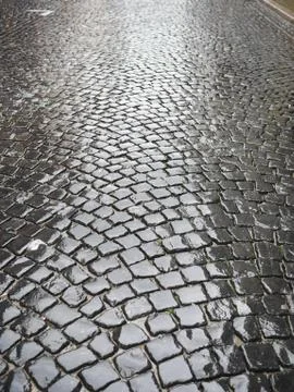 Cobblestone wet Stock Photos