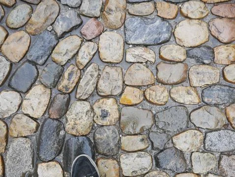 Cobblestone wet Stock Photos