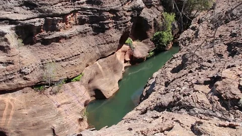 Cobbold Gorge high angle locked off view into gorge 3 Stock Footage 147833274