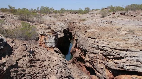 Cobbold Gorge high angle locked off view into gorge 5 Stock Footage 147833298