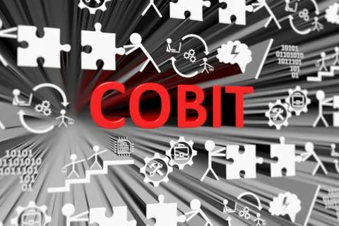 COBIT concept blurred background 3d render illustration Stock Illustration