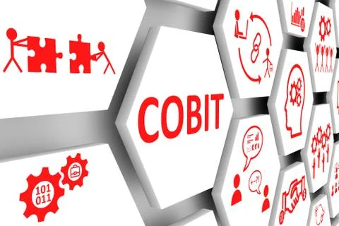 COBIT concept cell background 3d illustration Stock Illustration