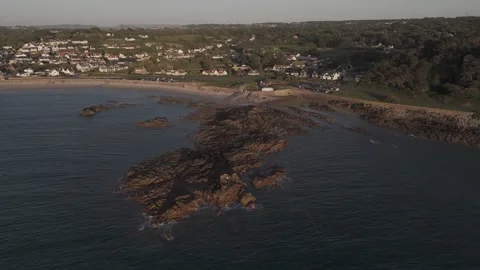 Cobo Beach on Guernsey during sunset Stock Footage 288744341