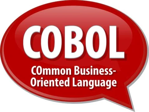 COBOL acronym definition speech bubble illustration Stock Illustration