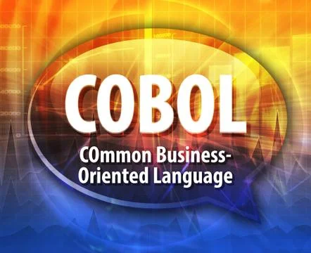 COBOL acronym definition speech bubble illustration Stock Illustration