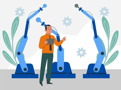 Cobot Concept Illustration Illustrazione stock