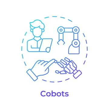 Cobots blue gradient concept icon Stock Illustration