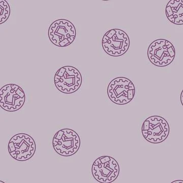 Cobots collaborative robots industry 5 line seamless pattern Stock Illustration