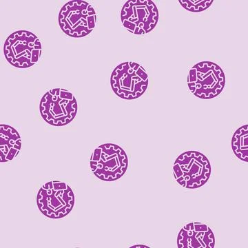 Cobots collaborative robots industry 5 glyph seamless pattern Stock Illustration