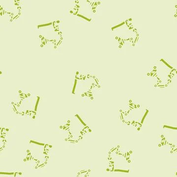 Cobots collaborative robots industry 5 glyph vector seamless pattern Stock Illustration