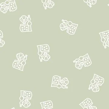 Cobra and flute line vector seamless pattern 스톡 일러스트