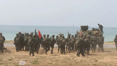 Cobra Gold Amphibious Assault Exercise - Troops Gather 動画素材 239604628