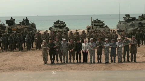 Cobra Gold Amphibious Assault Exercise - Commanders and Soldiers 動画素材 239608283