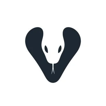 Cobra head, negative space, vector logo Illustrazione stock