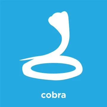 Cobra icon isolated on blue background Stock Illustration
