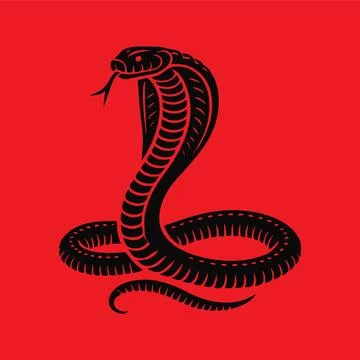 Cobra icon on red Stock Illustration