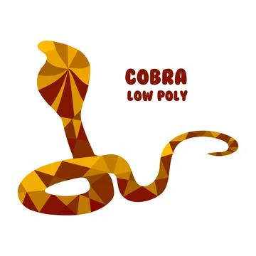 Cobra. polygonal vector illustration isolated on white background. Low Poly Stock Illustration