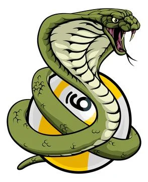 Cobra Snake 9 Ball Nine Ball Pool Cartoon Mascot Stock Illustration