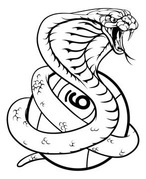 Cobra Snake 9 Ball Nine Ball Pool Cartoon Mascot Stock Illustration