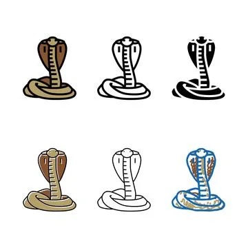 Cobra snake color icon vector variants Stock Illustration